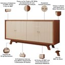 Ver imagem 5 de Aparador Buffet para Sala de Jantar 4 Portas 180cm Junia D05 Freijó Off White - Lyam Decor