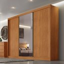 Ver imagem 4 de Guarda Roupa Casal Lôgan Plus 3 Portas 1 com Espelho 4 Gavetas Cinamomo - Novo Horizonte