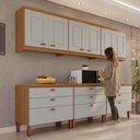 Ver mais imagens de Cozinha Luna Modulada Composta por 06 Módulos 100% MDF com Armário Aéreo e Balcões