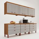 Ver imagem 2 de Cozinha Luna Modulada Composta por 06 Módulos 100% MDF com Armário Aéreo e Balcões