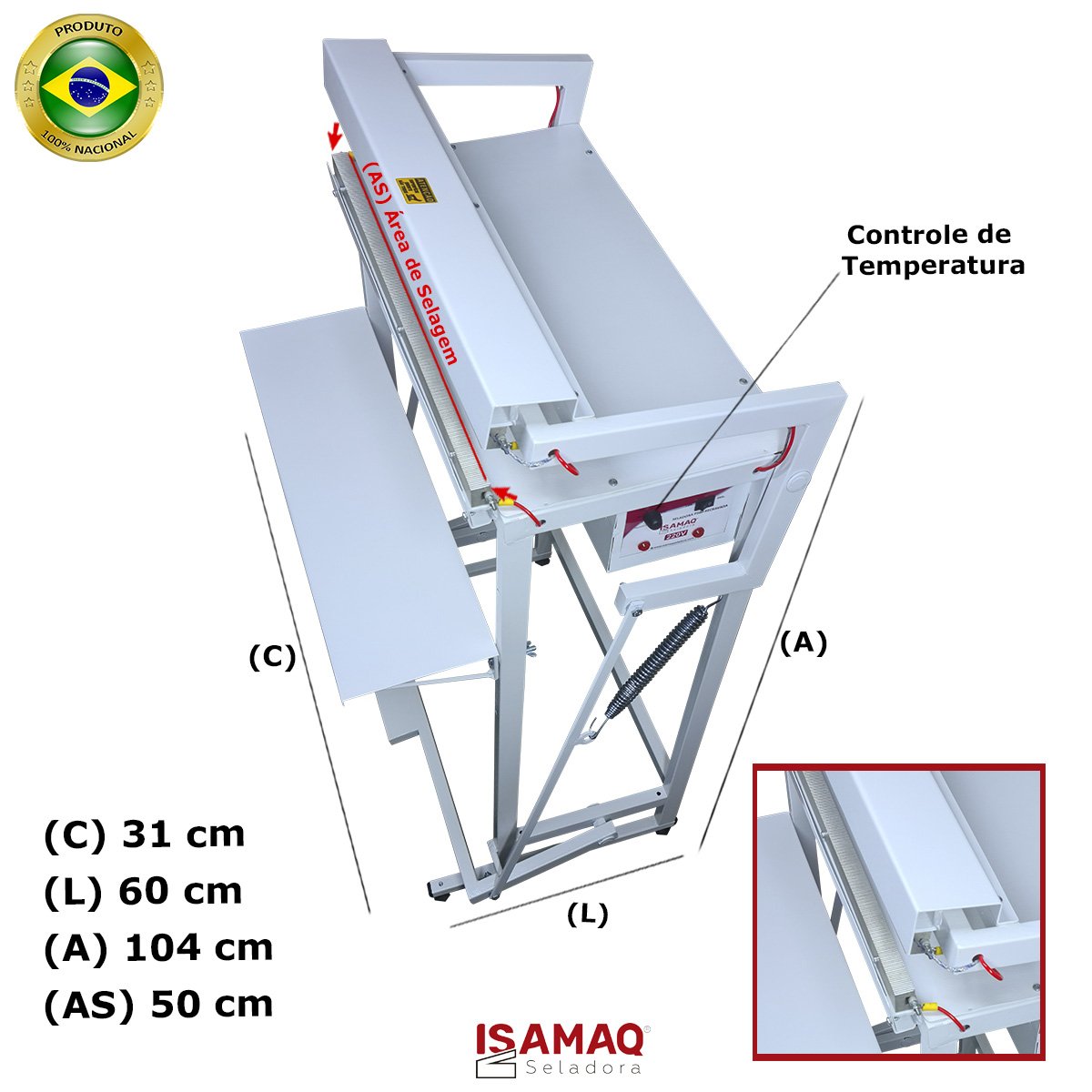 Seladora Recravada 50cm P/ Embalagens Aluminizadas e Outros - 2