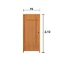 Ver imagem 3 de Kit Porta de Madeira 210x92cm Batente 14cm Fechadura Rolete Belissima 9 Rodam Abertura Esquerda Marr