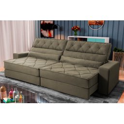 Sofá Retrátil Reclinável 300cm Albany Suede Velut com Molas Ensacadas - King House - 2