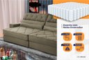 Ver imagem 4 de Sofá Retrátil Reclinável 300cm Albany Suede Velut com Molas Ensacadas - King House