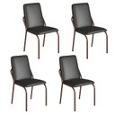 Ver imagem 1 de Kit 4 Cadeiras para Sala de Jantar Malibu Preto/Liso/Marrom