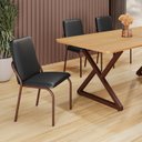 Ver imagem 2 de Kit 4 Cadeiras para Sala de Jantar Malibu Preto/Liso/Marrom