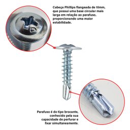 Parafuso Drywall Flangeado Ponta de Broca 4.2x19 1000 Peças - 4