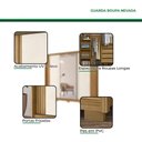Ver imagem 6 de Guarda Roupa Casal Nevada 3 Portas de Correr com Espelho 6 Gavetas MDP Freijó Off e Cômoda Texas