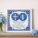 Ver imagem 1 de Quadro Medalha São Bento com Oração 33x33 Mold Branca Vidro