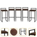 Ver imagem 1 de Kit 5 Banqueta Quadrada Preta para Balcão Ilha Cozinha Gourmet Bancada Piscina Bares Àrea de Lazer