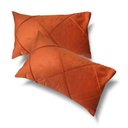 Ver imagem 1 de Conjunto Porta Travesseiro em Veludo Drapeado Terracota
