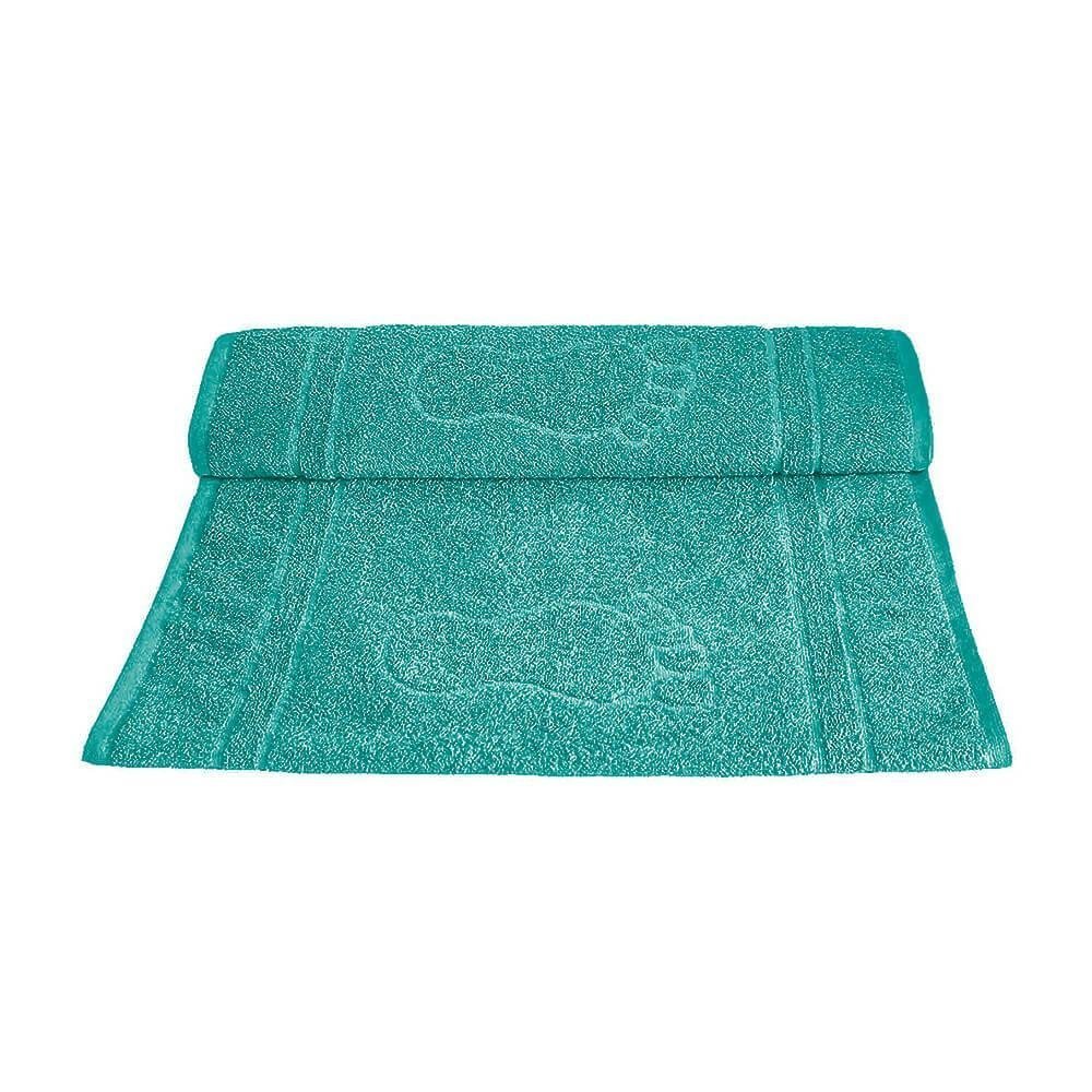 Tapete Toalha de Piso para Banheiro Pegada Turquesa 45x70cm - Camesa - 2