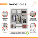 Ver imagem 6 de Guarda Roupas Casal 6 Portas 2 Gavetas Libano Branco Flex Notável