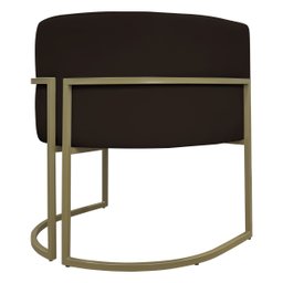 Poltrona Decorativa Recepção Luna Corino Base de Ferro Champagne - 7