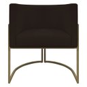 Ver imagem 5 de Poltrona Decorativa Recepção Luna Corino Base de Ferro Champagne