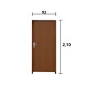 Ver imagem 3 de Kit Porta de Madeira 210x92cm Batente 9cm Fechadura Alavanca Rodam Abertura Direita Marrom/Imbuia