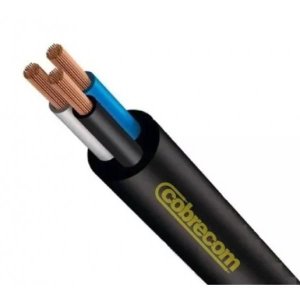 Fio Cabo Pp Flexivel 3 X 2,50mm 10 Metro Preto Cobrecom