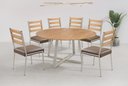 Ver imagem 2 de Conjunto Mesa Oliva 150cm 6 Cadeiras Londres Gol Decor Cinamomo/Branco/Marrom/Branco