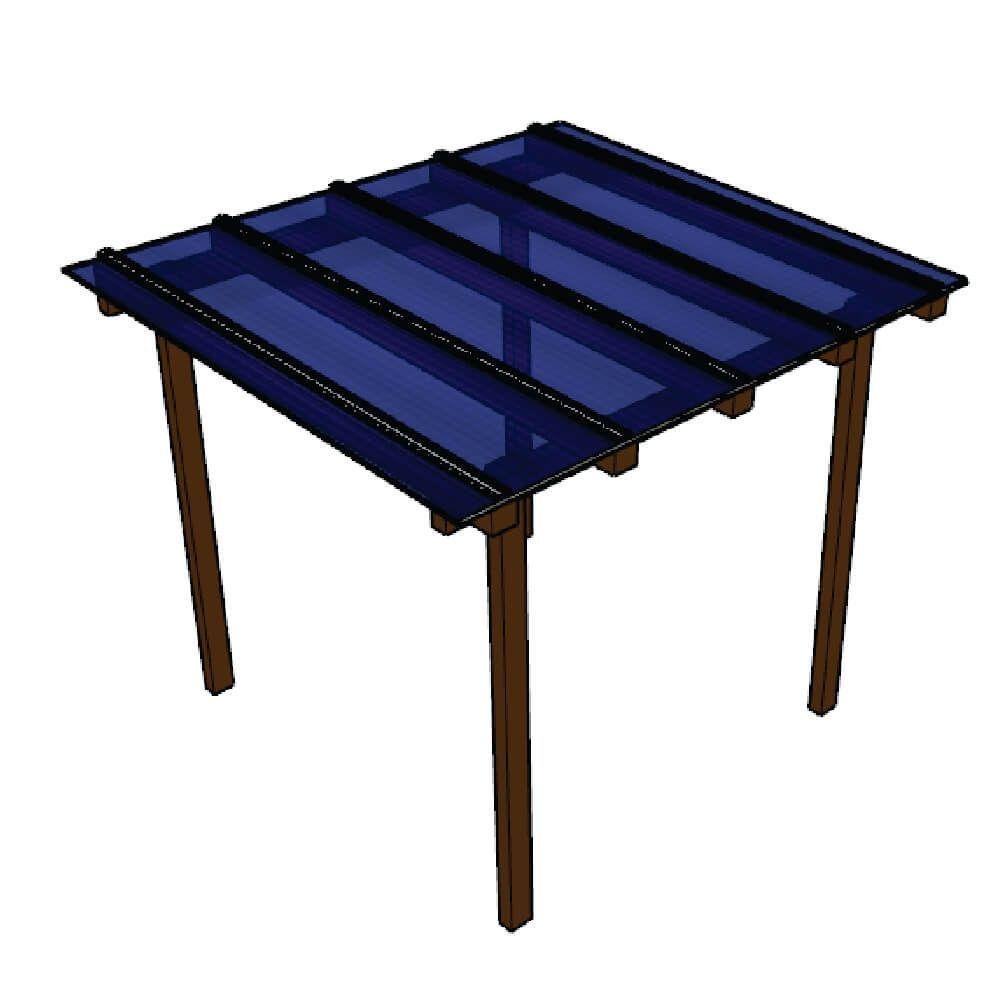 Kit Policarbonato Azul 4mm 2,00m X 3,00m - Perfis Naturais - 1