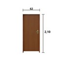 Ver imagem 3 de Kit Porta de Madeira 210x62cm Batente 9cm Fechadura Golf Rodam Abertura Esquerda Marrom/Imbuia