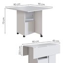 Ver imagem 4 de Mesa Tampo Dobrável 90x90 Cm B50 Branco Novam