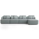 Ver imagem 2 de Sofá 5 Lugares com Chaise Direito Sala Living 328cm Arlo F04 Linho Cinza - Lyam Decor
