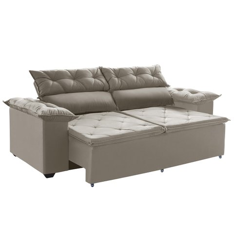 Sofá Compact 180cm Retrátil e Reclinável com Molas Espirais Ws Castor