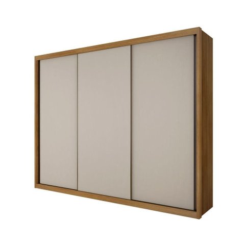 Guarda Roupa Paradizzo 3 Portas 6 Gavetas MDF Laqueado Cumaru-Fendi Rei de Casa 241cm