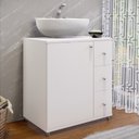 Ver imagem 1 de Armário de Banheiro Dover 1 Porta 3 Gavetas Branco Bp - Pnr Móveis