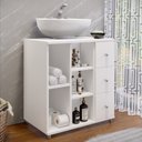 Ver imagem 3 de Armário de Banheiro Dover 1 Porta 3 Gavetas Branco Bp - Pnr Móveis