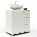 Ver imagem 5 de Armário de Banheiro Dover 1 Porta 3 Gavetas Branco Bp - Pnr Móveis