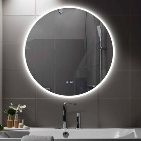 Espelho Luna 70x70cm com LED e Desembaçador Baumê