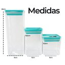 Ver imagem 4 de Kit 3 Potes Organizador Hermético Dubai Total 5 L - Sortido