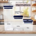 Ver imagem 7 de Kit 3 Potes Organizador Hermético Dubai Total 5 L - Sortido