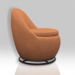 Poltrona Giratória Decorativa Forma Orgânica Reforçada Bouclé Dalila - 3