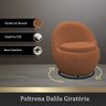 Poltrona Giratória Decorativa Forma Orgânica Reforçada Bouclé Dalila - 2