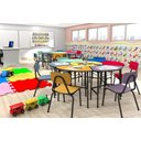 Ver imagem 3 de Conjunto Escolar Sextavado Danúbio Infantil Colorido
