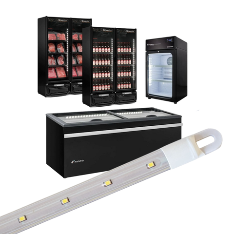 Kit 5 Barra Led 20w 100cm Geladeira Expositora Freezer 220v Ip67 6500k