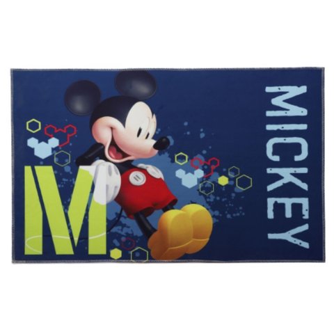 Tapete Mickey Fun Infantil Criança Bebê 1 Metro Decoração Quarto Sala Banheiro Masculino Disney Azul