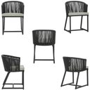 Ver imagem 5 de 6 Cadeiras de Jantar Área Noronha em Alumínio com Pintura Preta Corda Náutica Estofado 3 Trama Origi