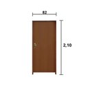 Ver imagem 3 de Kit Porta de Madeira 210x82cm Batente 11cm Fechadura Golf Rodam Abertura Direita Marrom/Imbuia