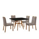 Ver imagem 1 de Conjunto Sala de Jantar Mesa Atenas 90x90cm Preto com 4 Cadeiras Bela Veludo Cinza