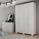 Ver imagem 1 de Guarda Roupa Quartzo 4 Portas 2 Gavetas com 6 Pés Clic Móveis