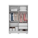 Ver imagem 3 de Guarda Roupa Quartzo 4 Portas 2 Gavetas com 6 Pés Clic Móveis