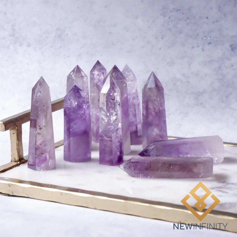 Ver imagem 2 de Ponta de Ametista Torre Obelisco de Pedra Natural:roxo