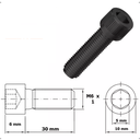 Ver imagem 2 de Kit 10 Parafusos Allen com Cabeça Aço Liga M6 - 1mm X 30mm