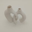 Ver imagem 3 de Kit 2 Vaso Decorativo Enfeite Casa Cerâmica 22x20x20 Branco