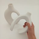 Ver imagem 5 de Kit 2 Vaso Decorativo Enfeite Casa Cerâmica 22x20x20 Branco
