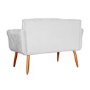 Ver imagem 3 de Namoradeira Decorativa Isabela Pés Palito Suede Branco - DS Estofados