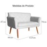Namoradeira Decorativa Isabela Pés Palito Suede Branco - DS Estofados - 4
